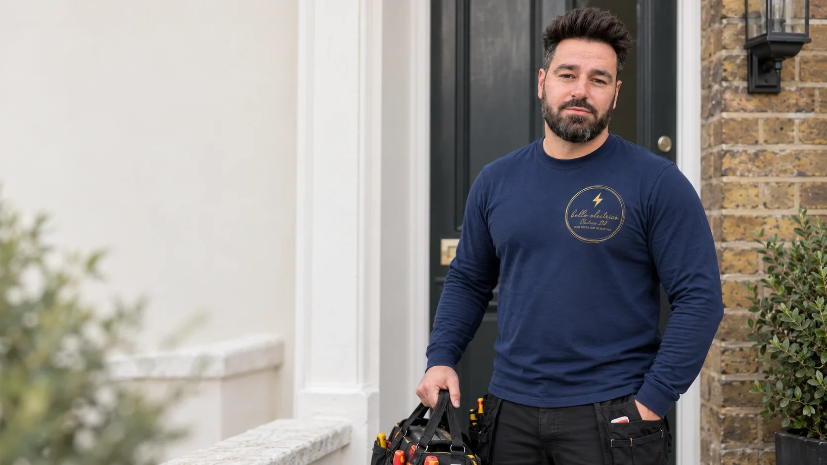 Portrait of Klaidi, owner of Bello Electrics