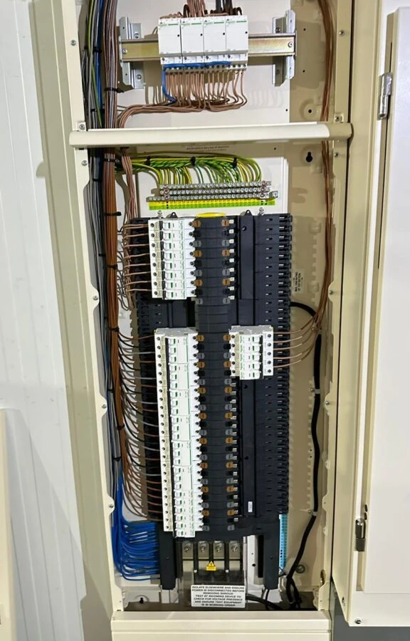 Neatly organised and newly fitted electrical services